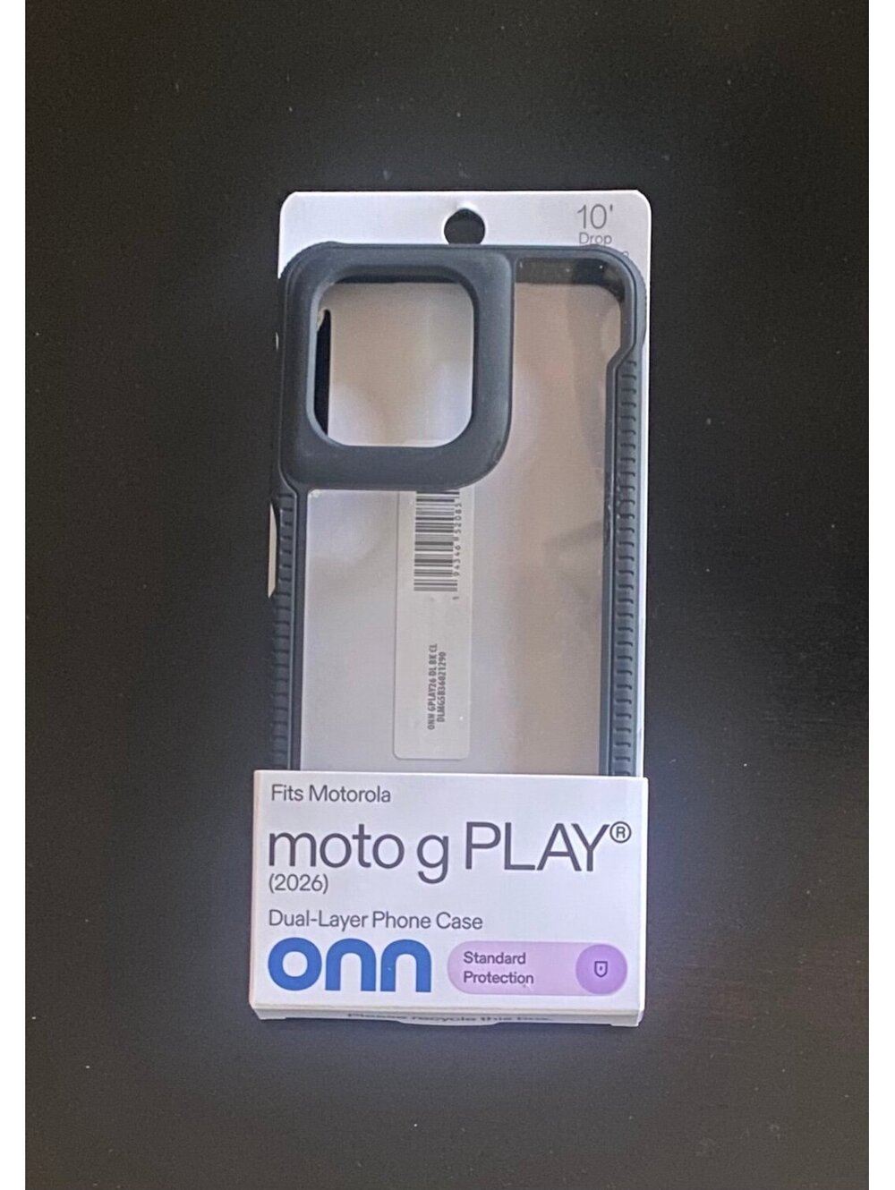 Onn Dual-Layer Case for moto g Play (2026) Black/Clear